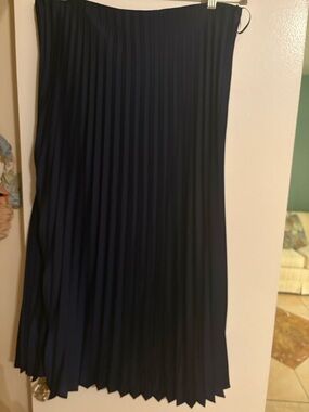 J. Crew Navy Gwyneth Pleated Skirt (NWT)